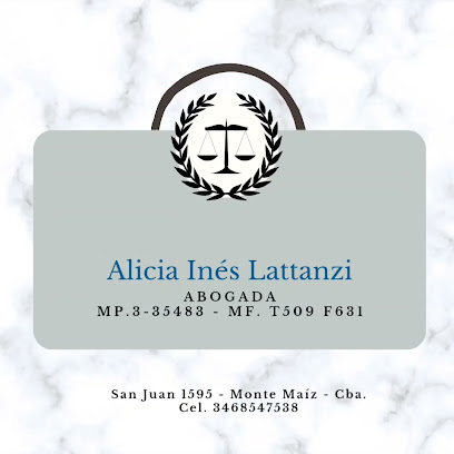 Dra. Alicia Inés Lattanzi Abogada Previsional - D. de Famillia en Monte Maiz